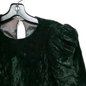 Vintage Nancy Bracoloni For Nilani Nites Crushed Velvet Green Evening Gown Dress
